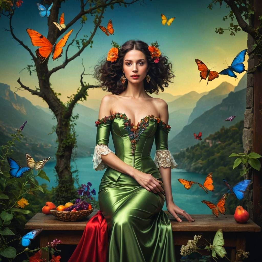 Expressive Portrait of a Charming Lady in High Contrast