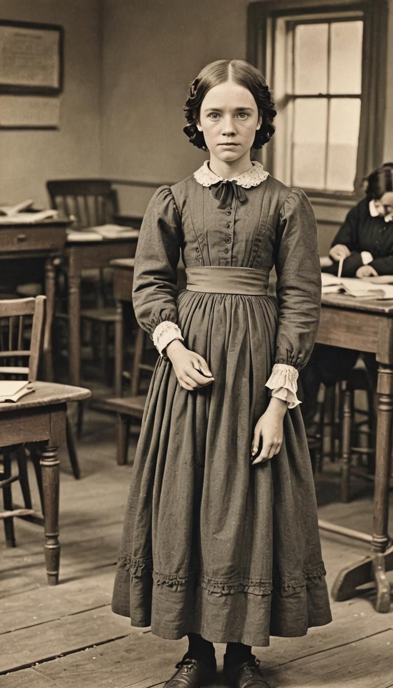 Jane Eyre as a little girl in a dark, harsh boarding school ...