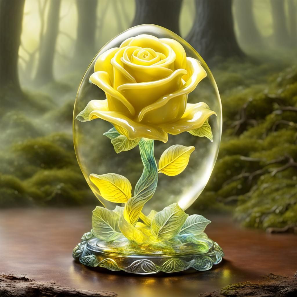 Yellow glass rose
