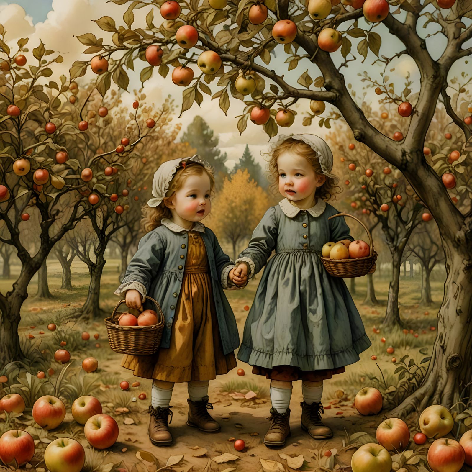 Picking apples  by @SONart
