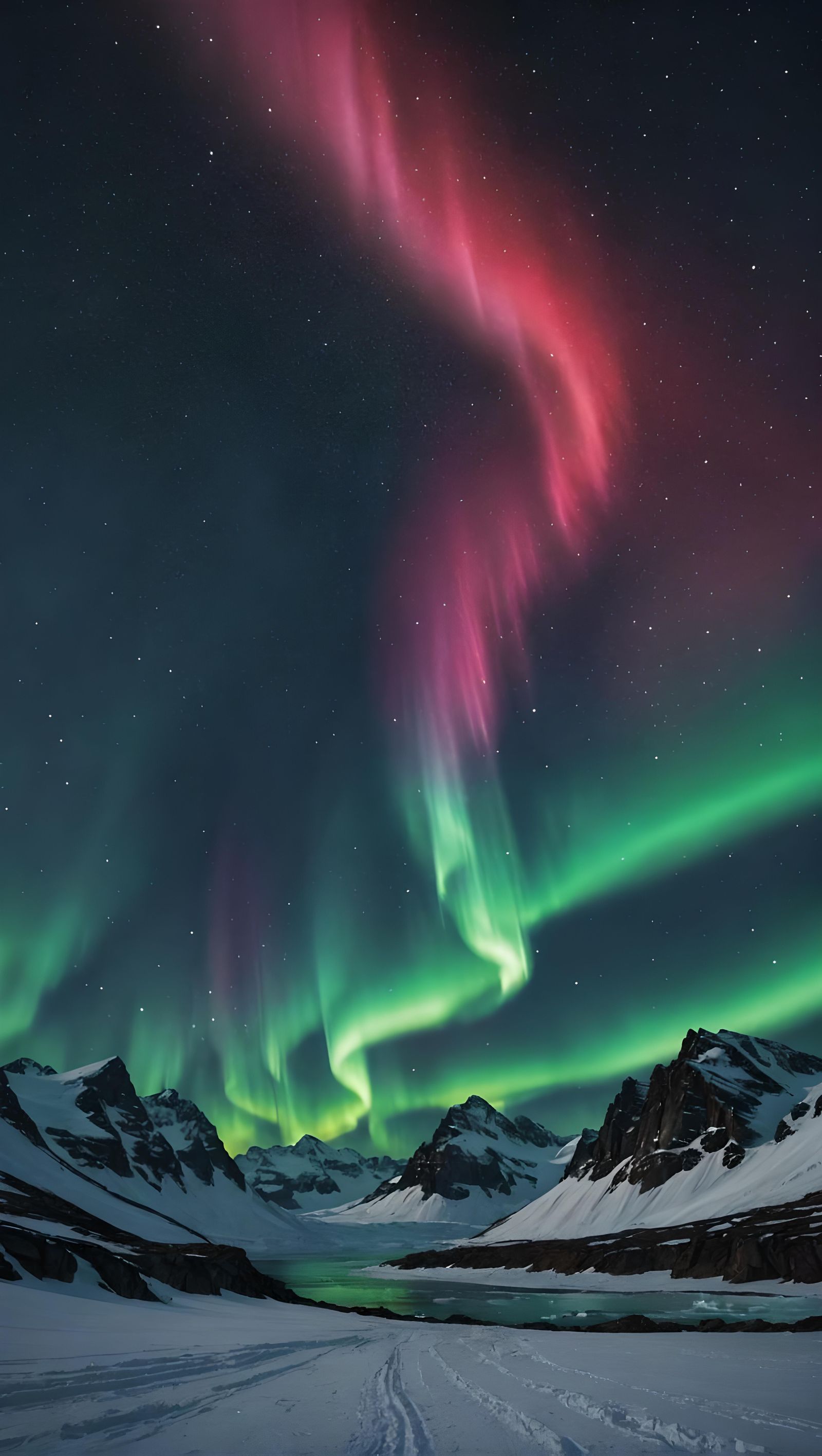 Aurora lights on the southern pole