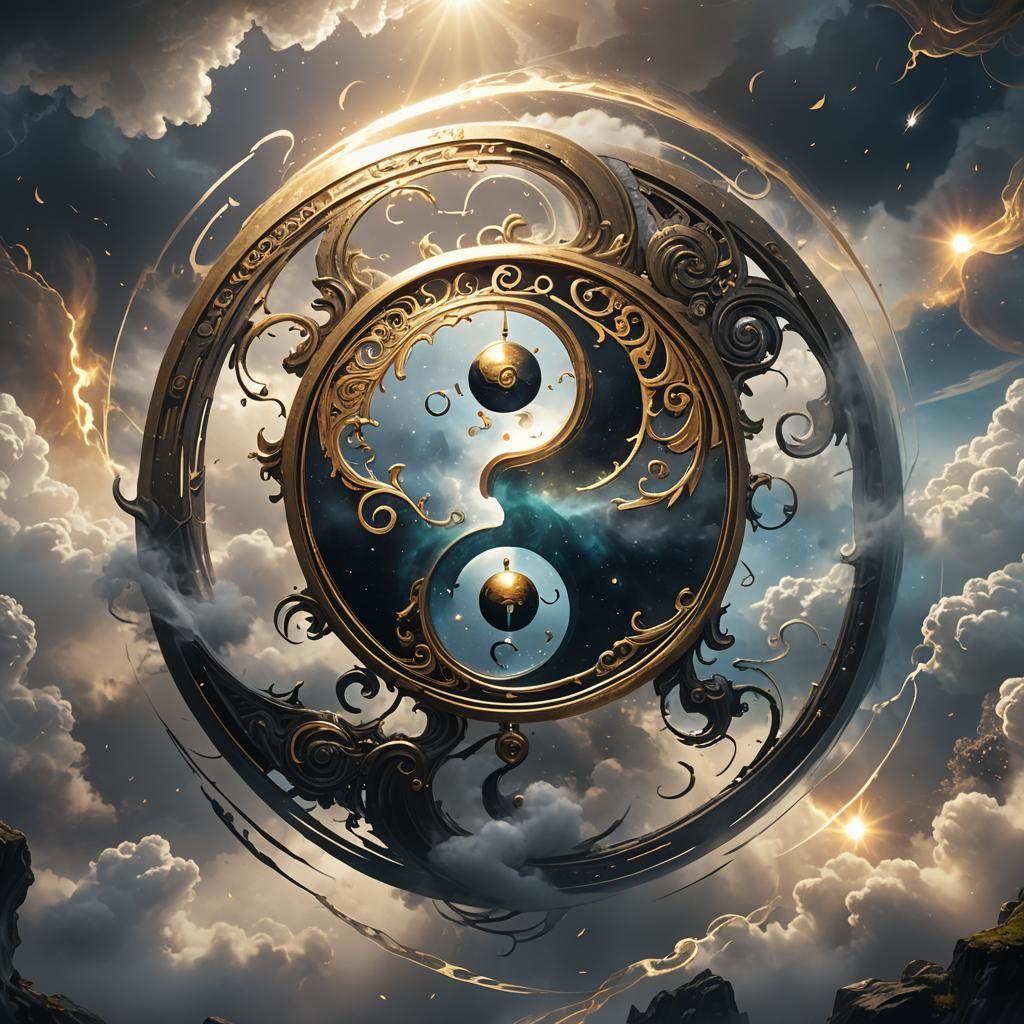 Mystical Yin Yang Merge in Surreal Concept Art