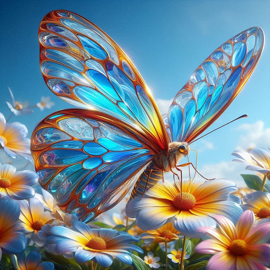 Glass wing butterfly