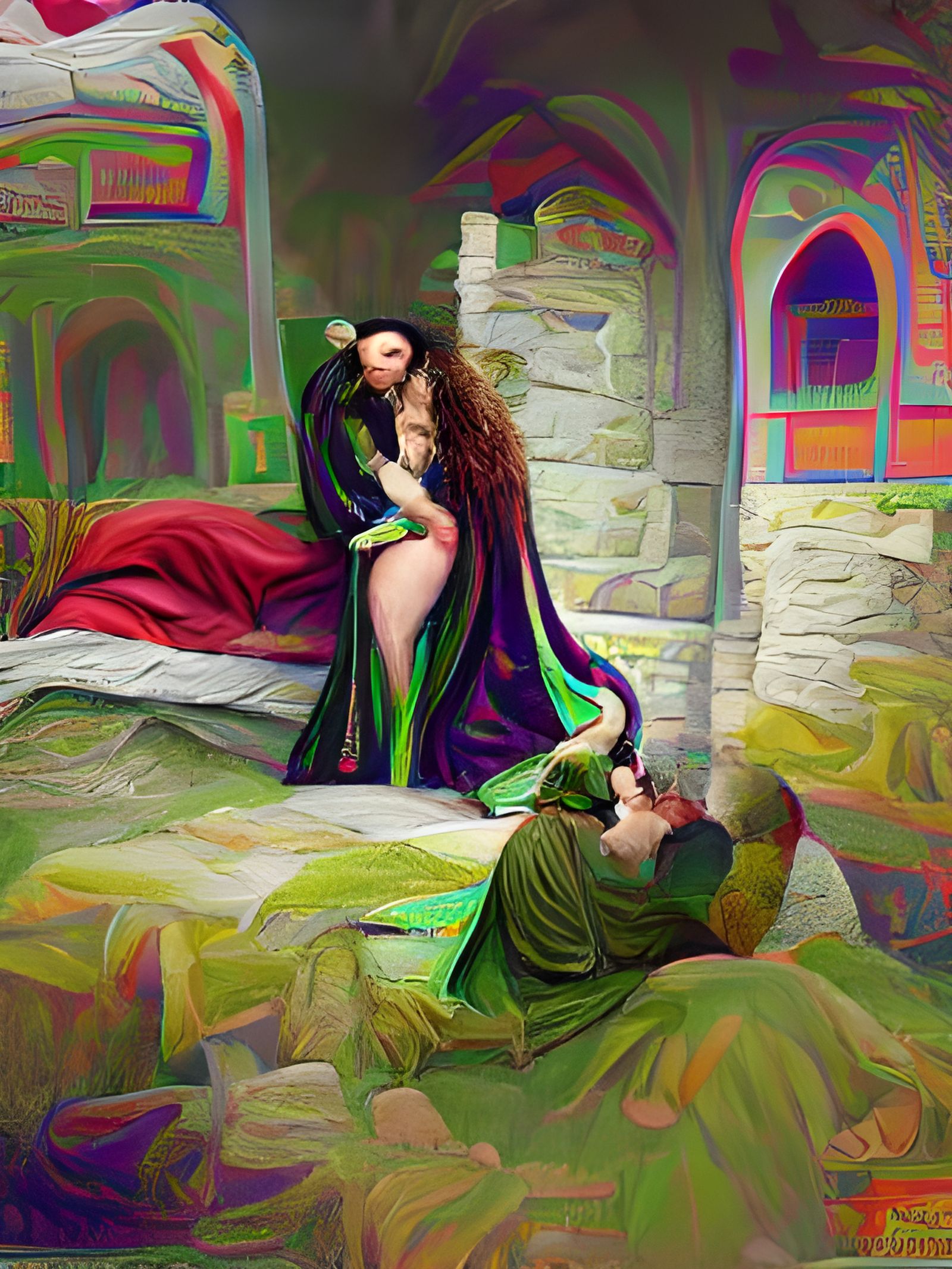 Morgan Le Fay seducing King Arthur 8k resolution ambient occ...