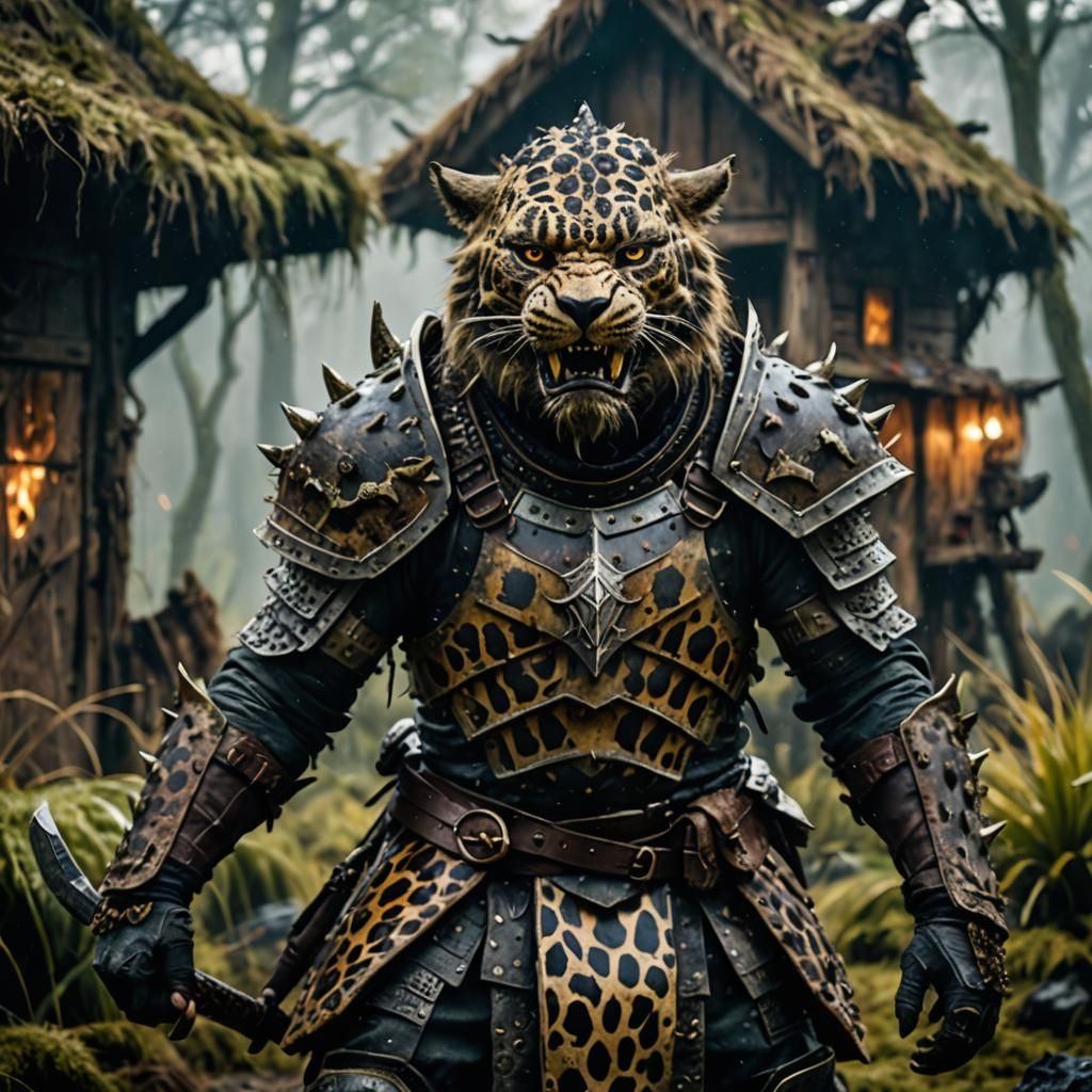 Leopard Goblin Ogre After Battle, Luis Royo Style