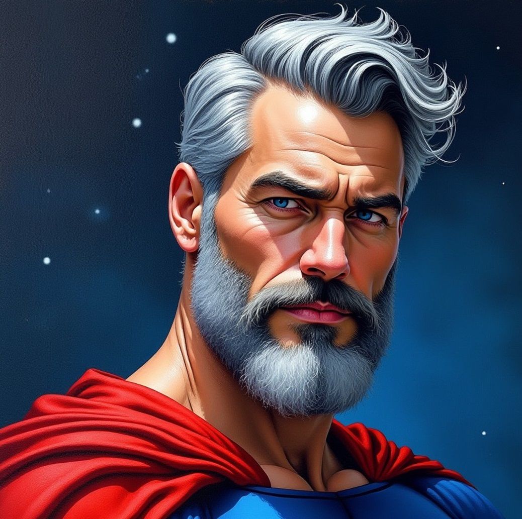 Gorgeous Grey-Bearded Superhero