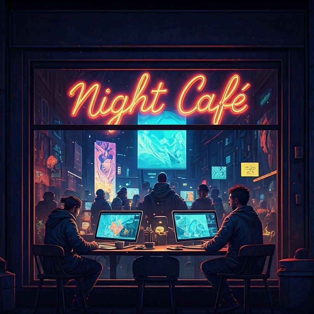 Creators at night cafe  by @Hartmut