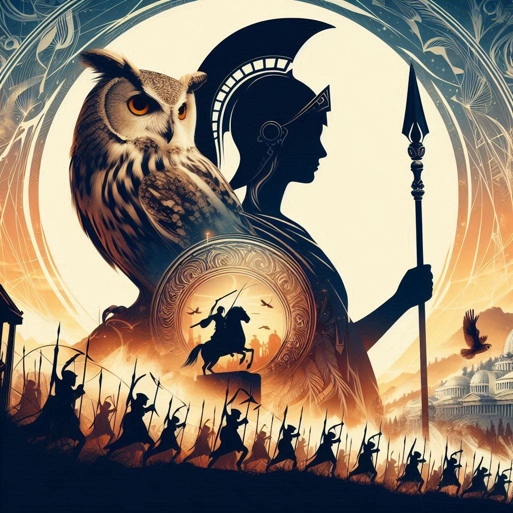 Athena - Goddess of war and wisdom, guardian of Athens