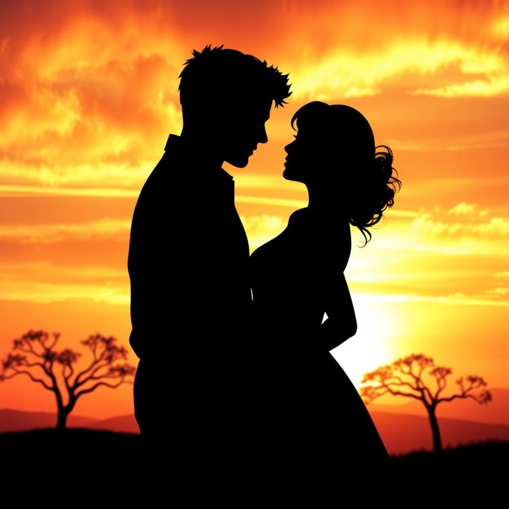 Kisses on sunset  by @ImagIAcion