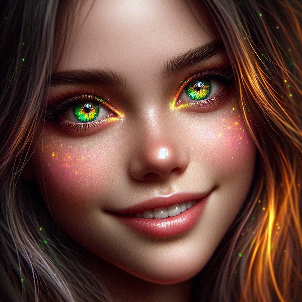 Girl with kaleidoscope eyes