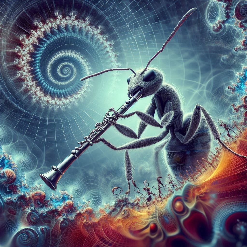 Ant playing oboe
