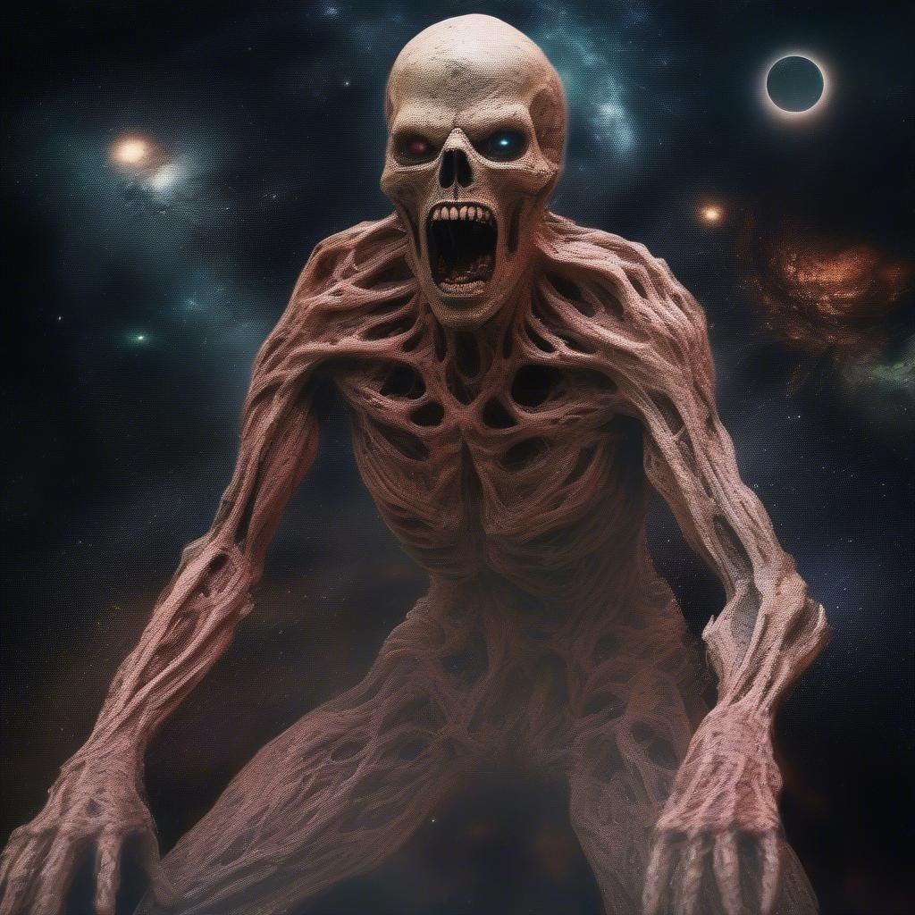 Haunting painting horror art creation of my cosmic deity evi...