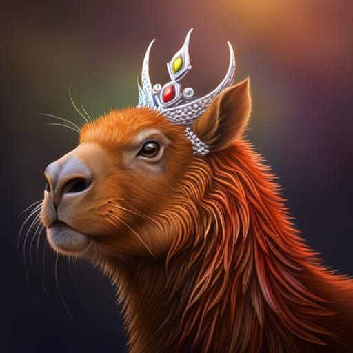 Capibara wins the miss universe contest She is wearing imperial jewels