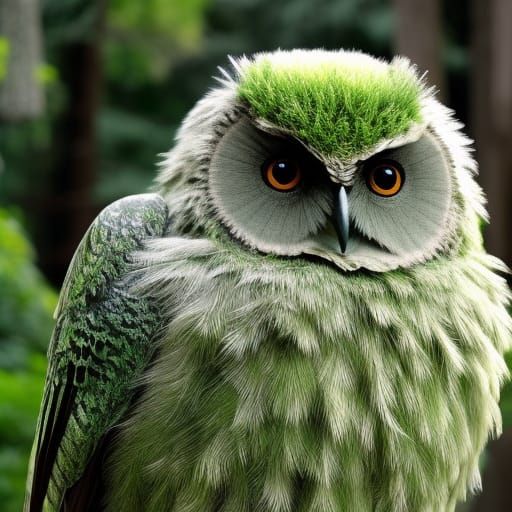 The Green Pine Owl - variation 2 - AI Generated Artwork - NightCafe Creator