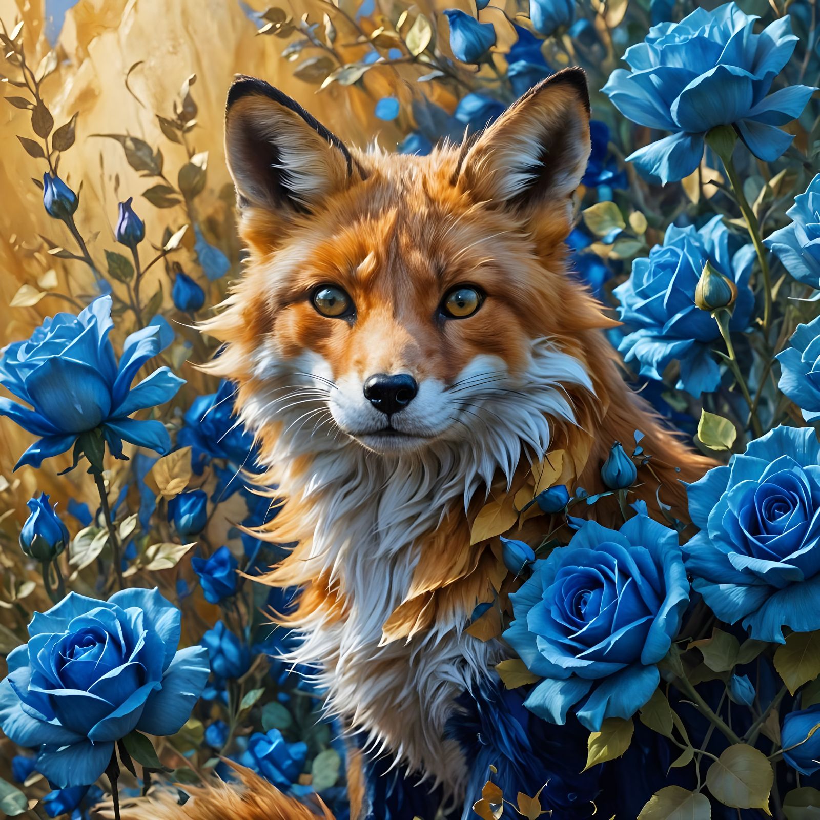 Once in a while we see a fox in the roses  by @Tiny Pearl Cat