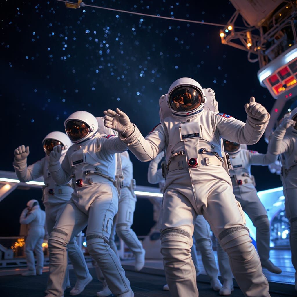 ISS Party Time ! - Astronaut Disco Dance Party in Space