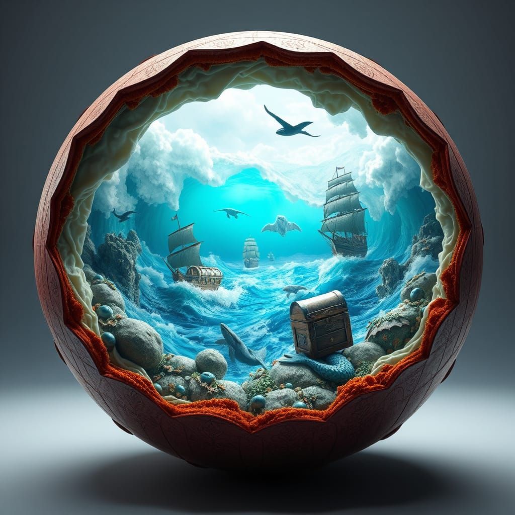 Surreal Sugar Egg Panorama in Vibrant Fantasy Colors