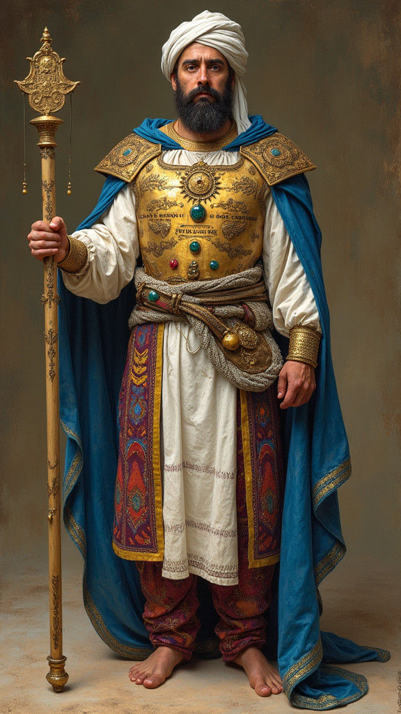 High Priest in Elaborate Ceremonial Dress, Art Nouveau Style