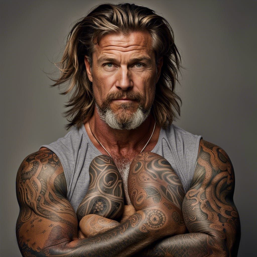 Tattooed Hunk - AI Generated Artwork - NightCafe Creator