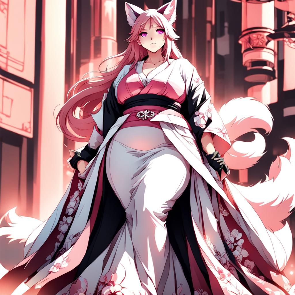 Pink kitsune goddess