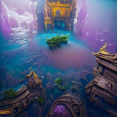 Secret entrance of the new world under water