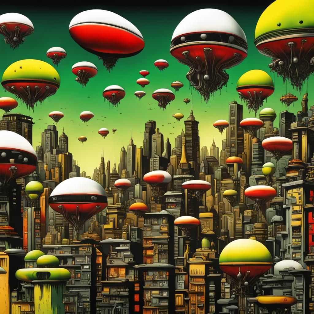 Alien Blimps IV - AI Generated Artwork - NightCafe Creator