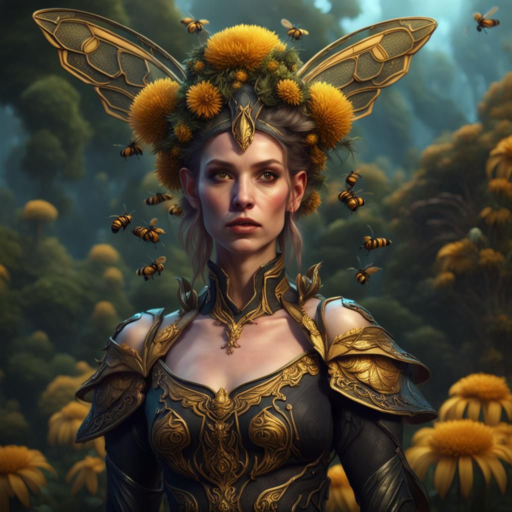 The Queen Bee AI Generated Artwork NightCafe Creator queen-bee-coffee
