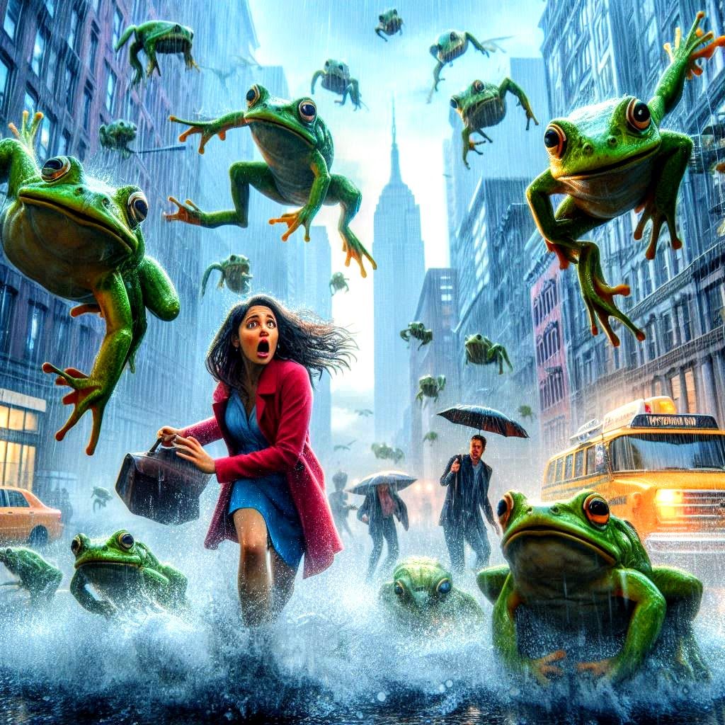 "My God! It's raining FROGS!!!!"