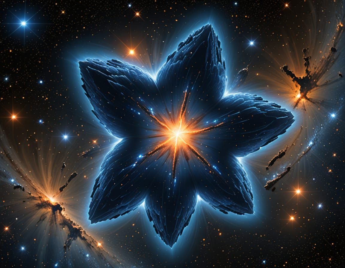 A blue giant star in space  by @undefined