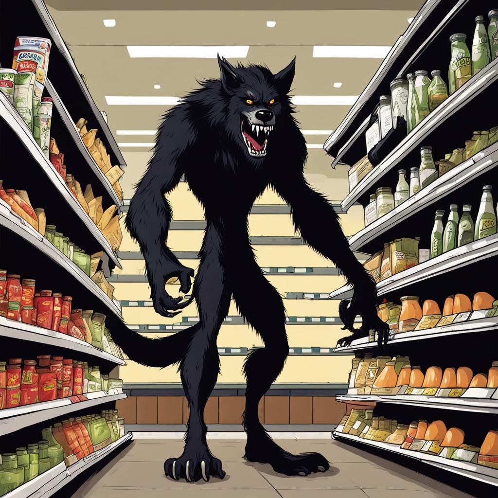 Werewolf in a supermarket
