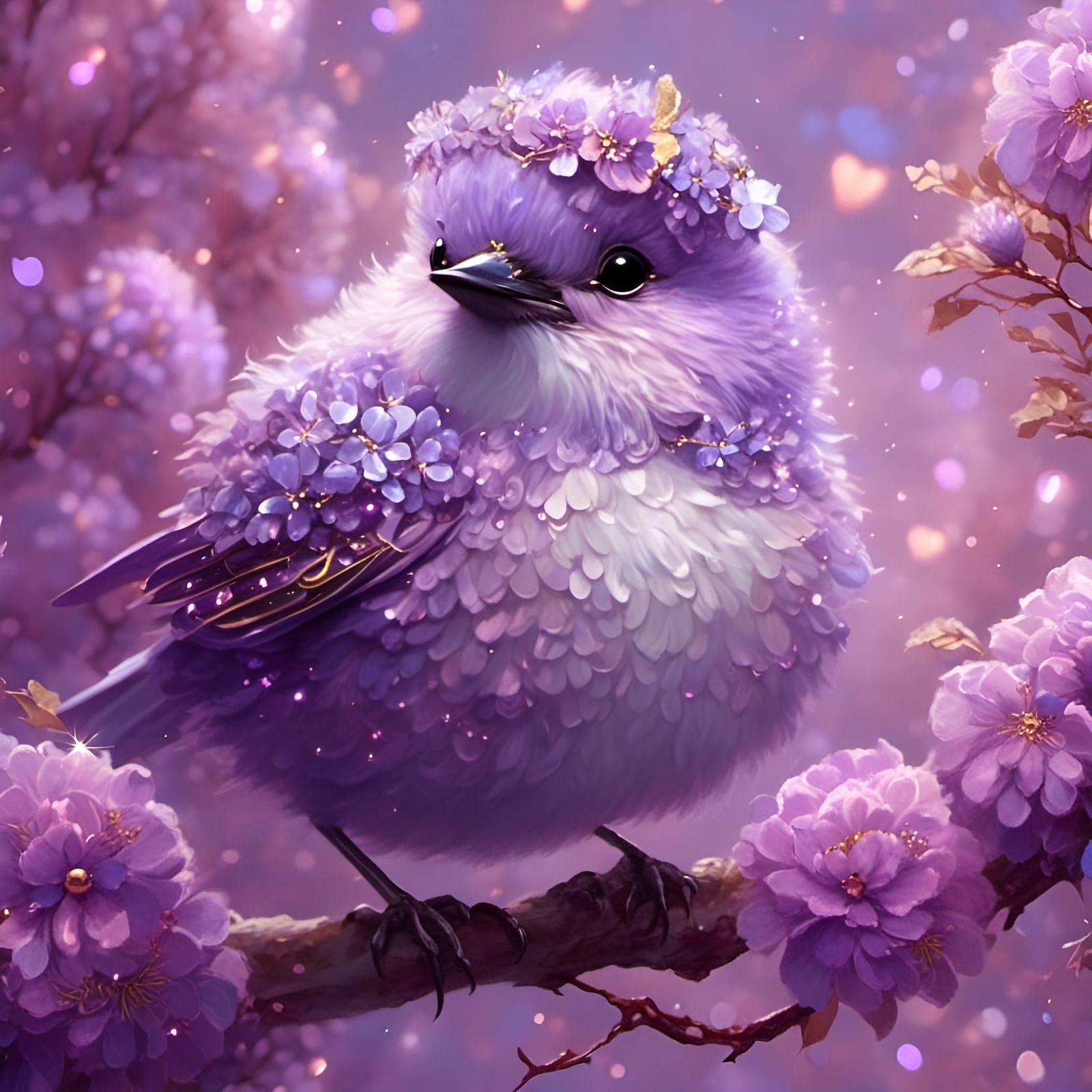 Glittery Purple Bird