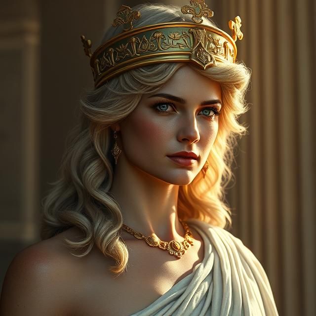PRINCESS DIANA  AS GODDESS ATHENA, PROTECTOR OF ATHENS.