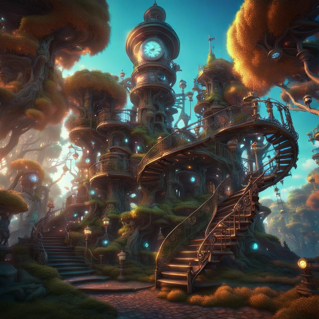 Mechanical Enchanted Clock Tower