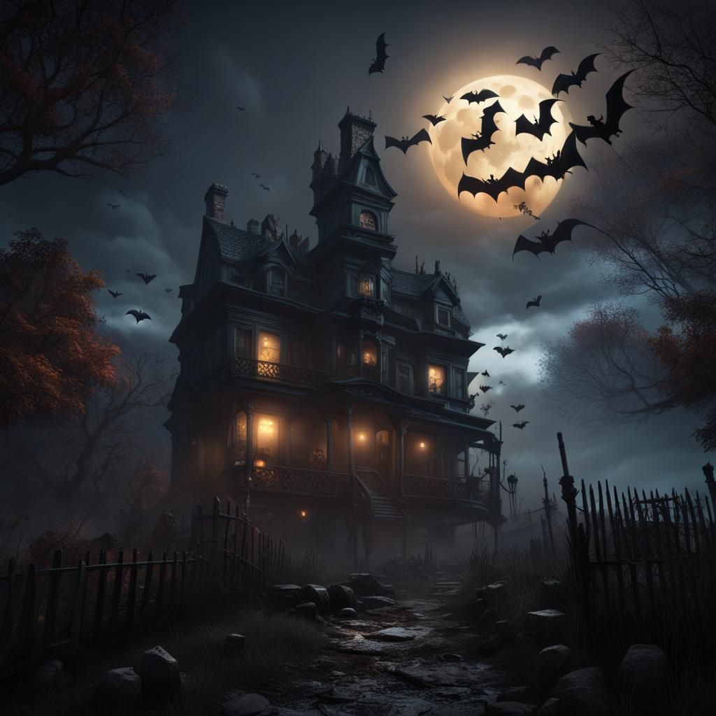 Haunted House - AI Generated Artwork - NightCafe Creator