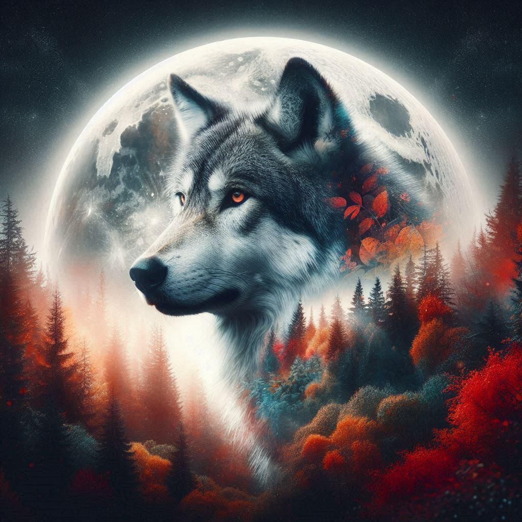 Wolf in the Fall Forest