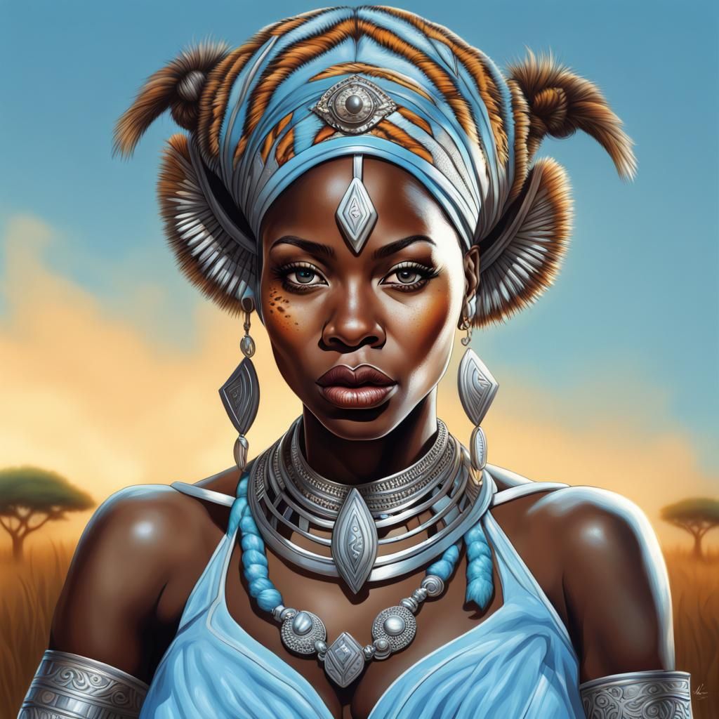 African Majesty: Elegance in Every Gaze - AI Generated Artwork