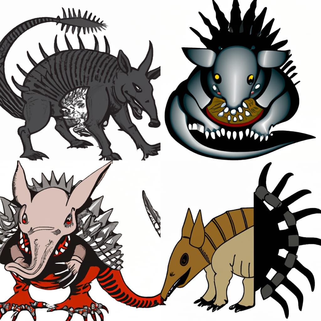 armadillo with fangs, with hors of a devil