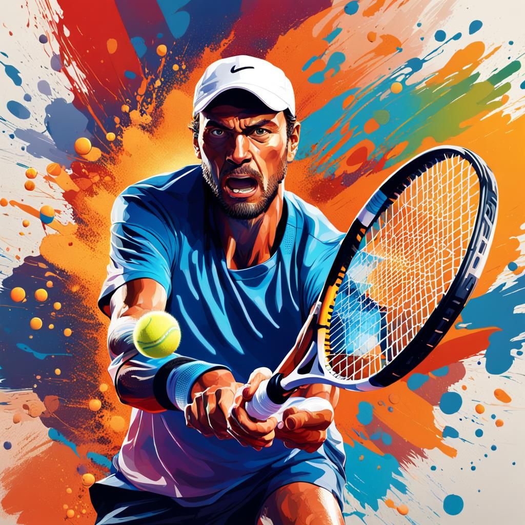 Playing Tennis  by @Gwin-the-Elf