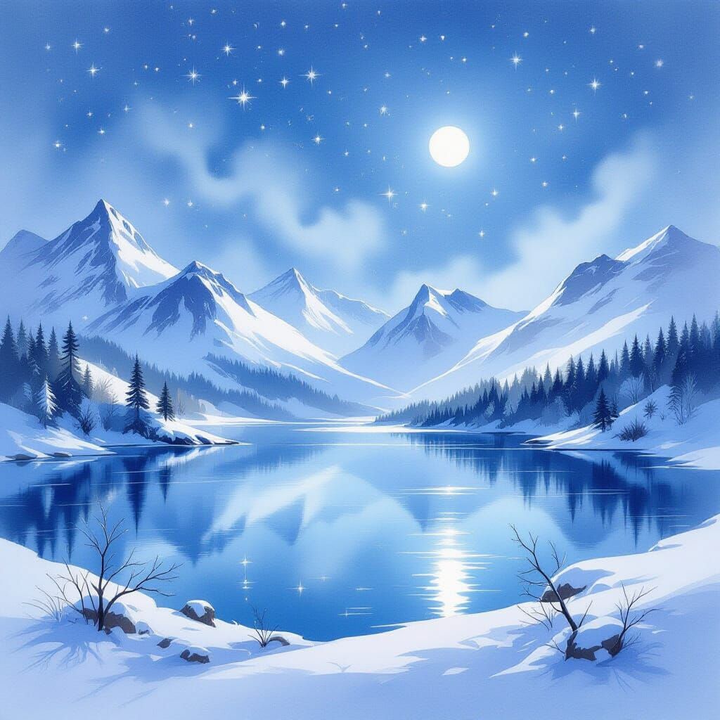 🌙 《湖映星辰，山眠月光》