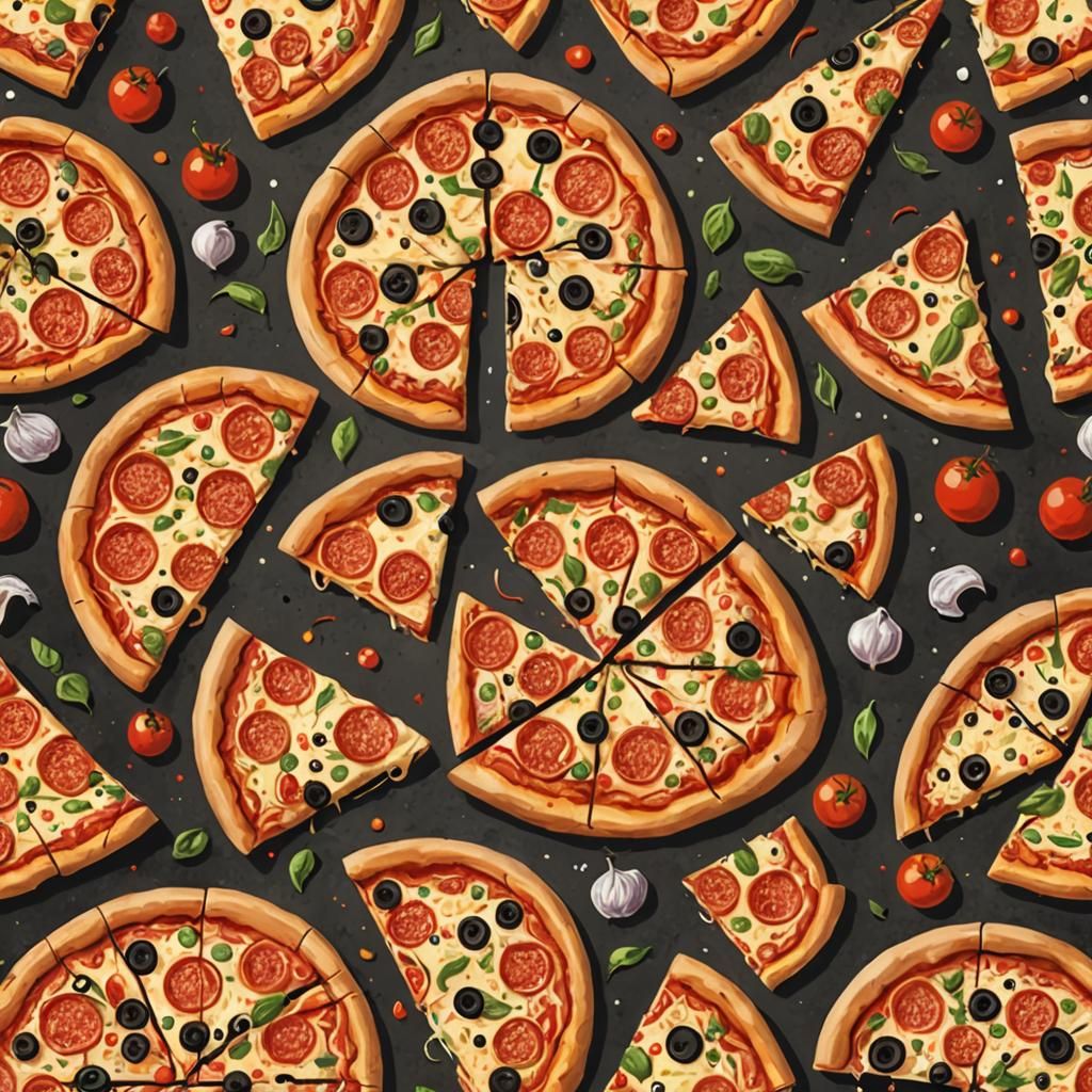 The world’s oldest pizza, digital illustration