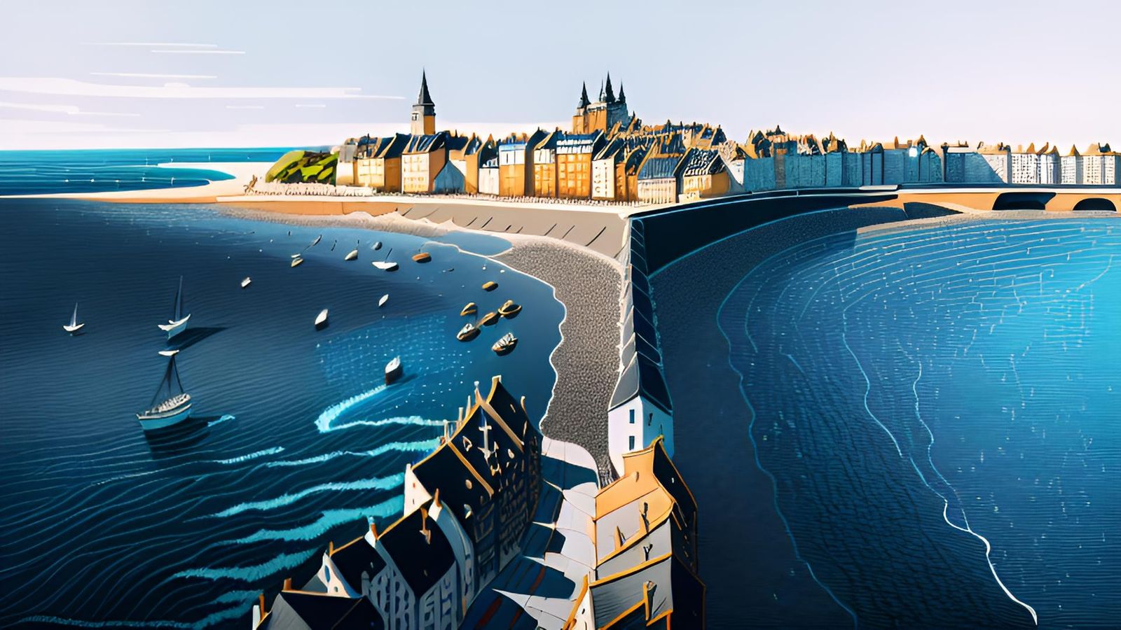 Coastal historic cityscape