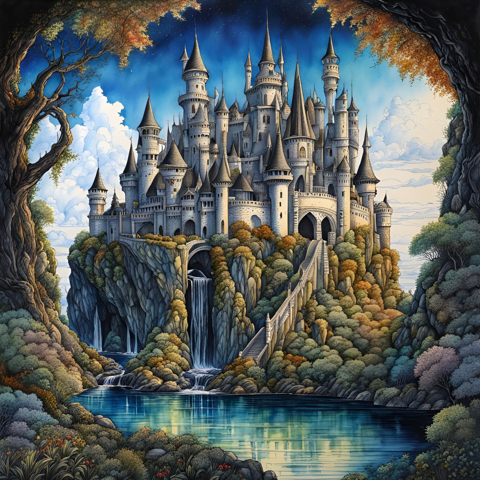 Intricate Fantasy Castle - AI Generated Artwork - NightCafe Creator