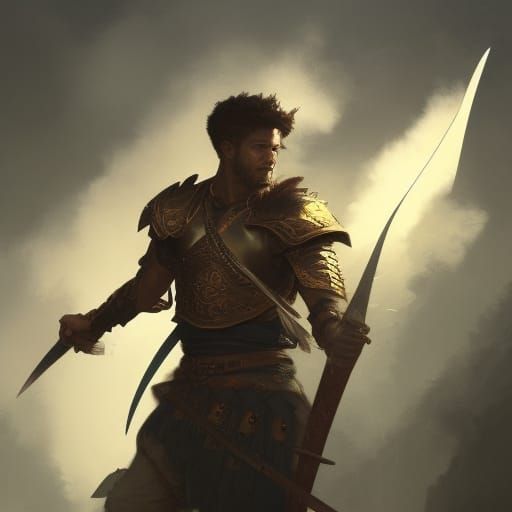 Drummer The Dragon Slayer with a sword