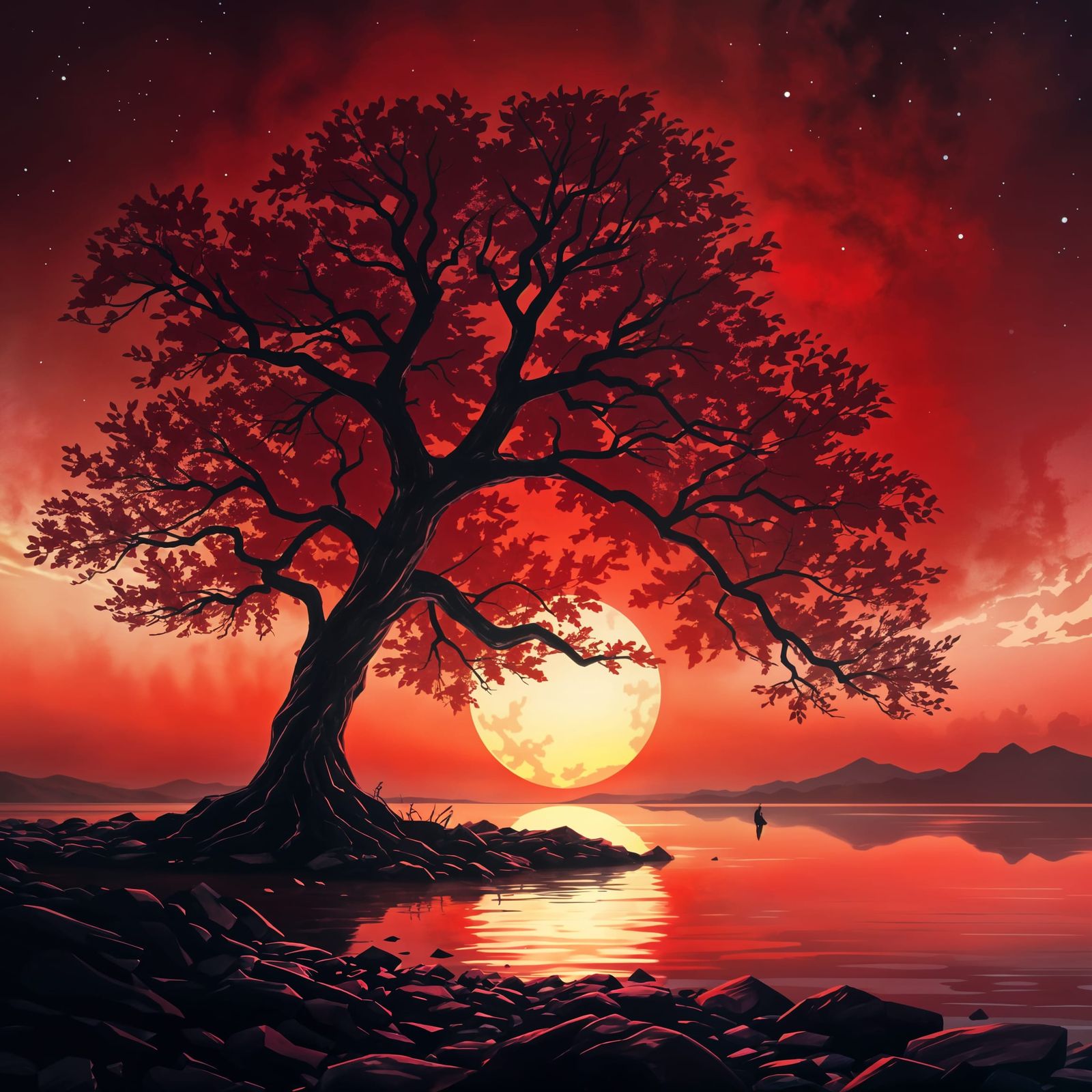 Glass Bottle Floating in Ocean: Digital Art