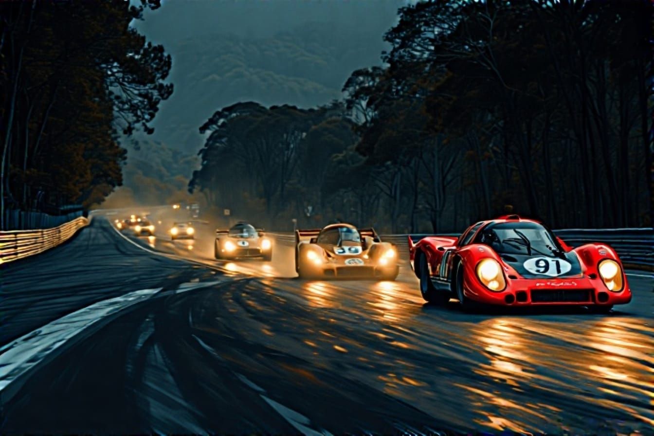 Le Mans, 4:00AM, restart after a safety car