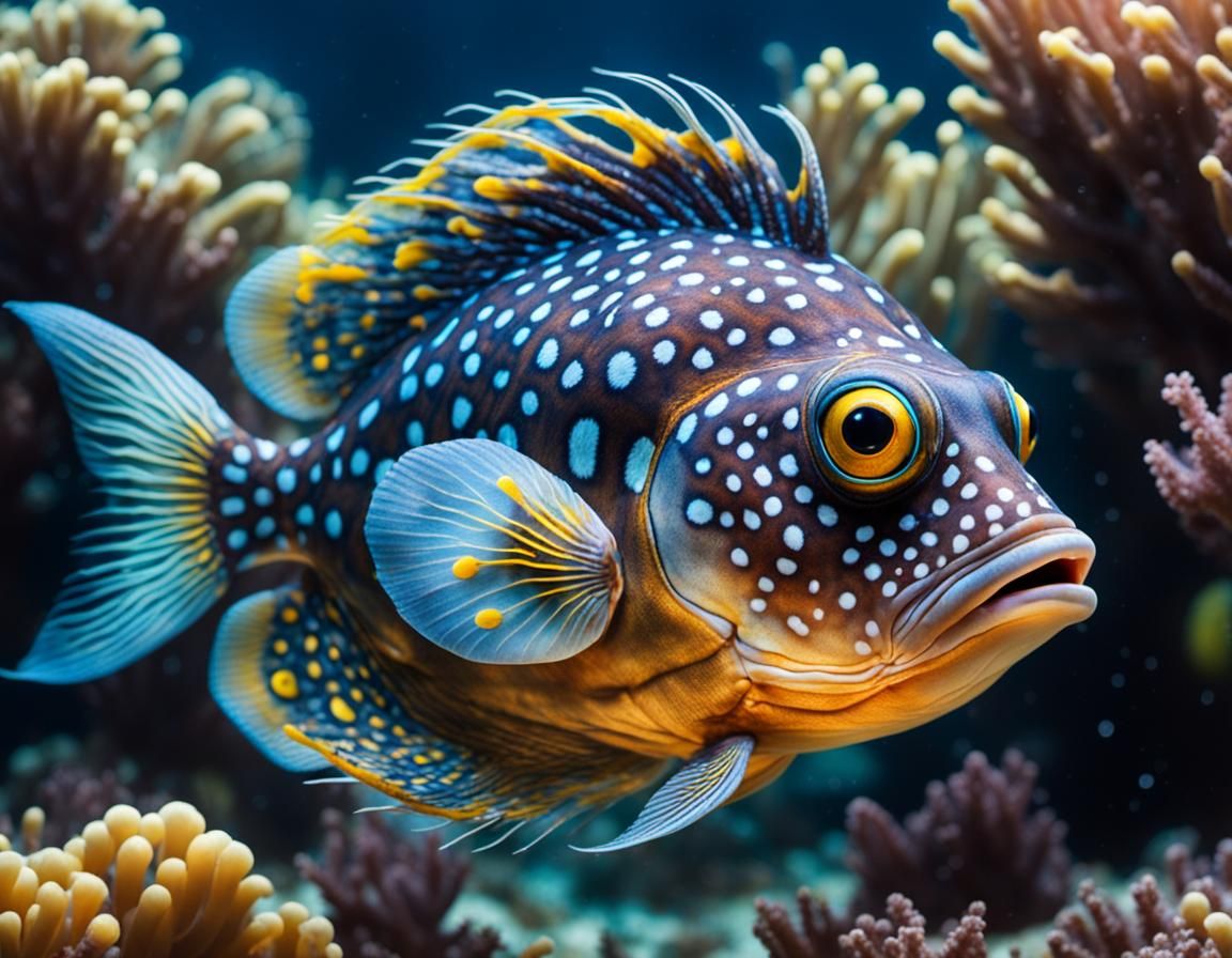 Balloonfish Macrophoto: National Geographic Pixar Style