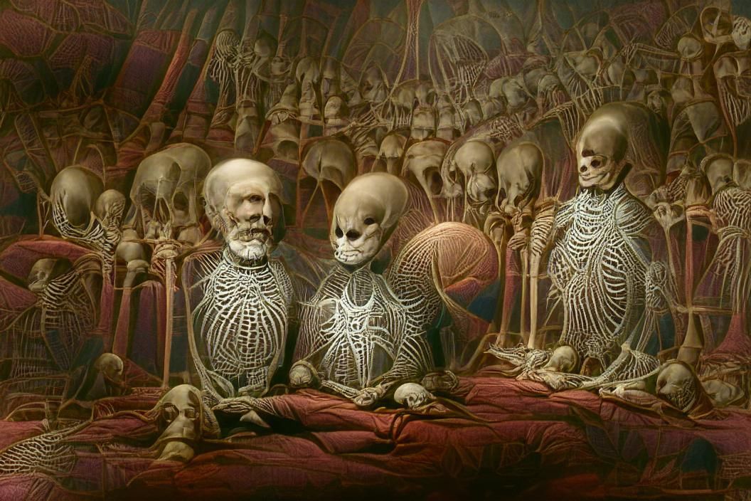 Skeletons by Alex Grey and Gustave Doré