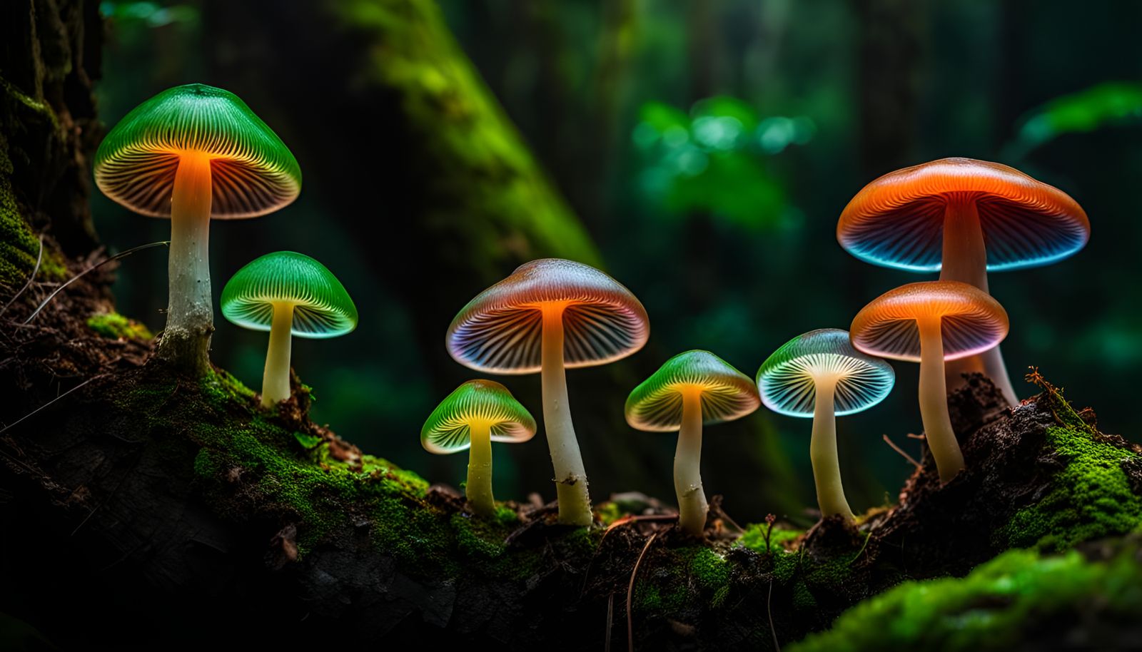Glowy mushrooms