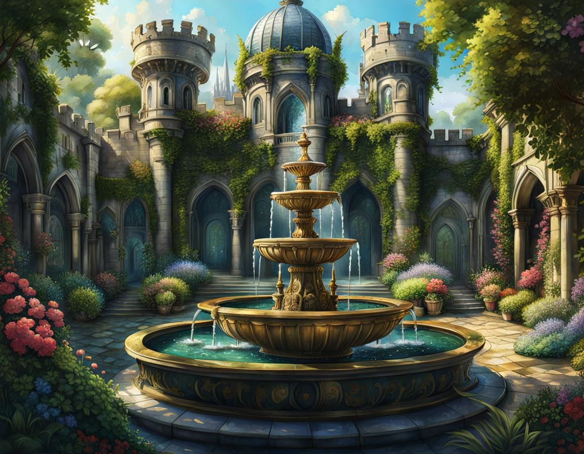 Courtyard Fountain  by @Seivitae