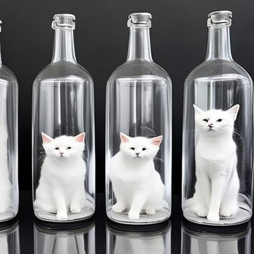 Cats in Bottles AI Generated Artwork NightCafe Creator